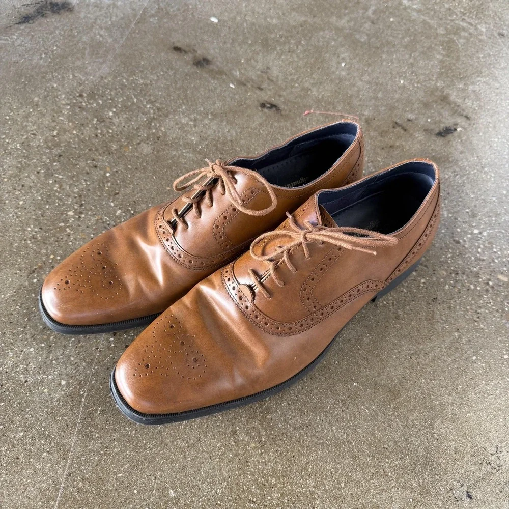 Cole Haan‎ Shoes Mens Size 10 M Brown Leather Wingtip Dress Oxfords Grand.OS